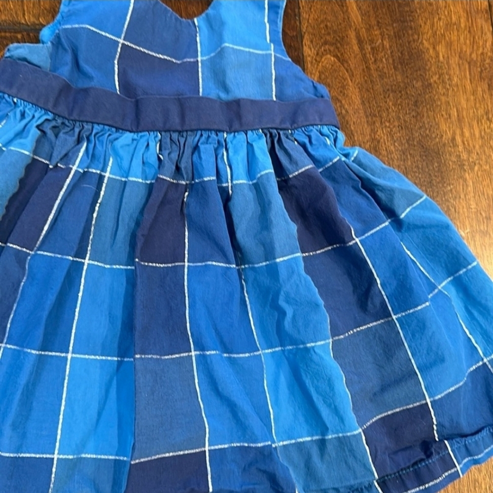Gymboree Baby Girls Blue Plaid Dress with Diaper Cover